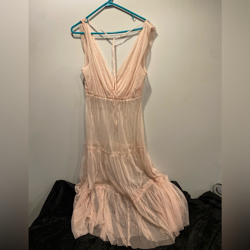 Blush Mesh Layering Dress